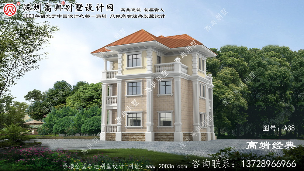 溧水县欧式风格三层复式带阳台别墅设计图