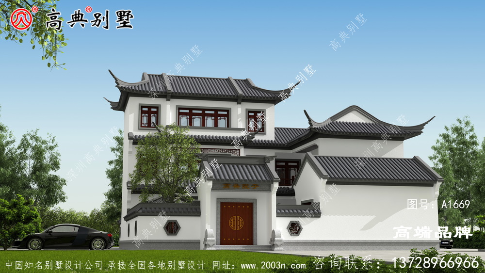 中式三层别墅图非常适合在乡村建造