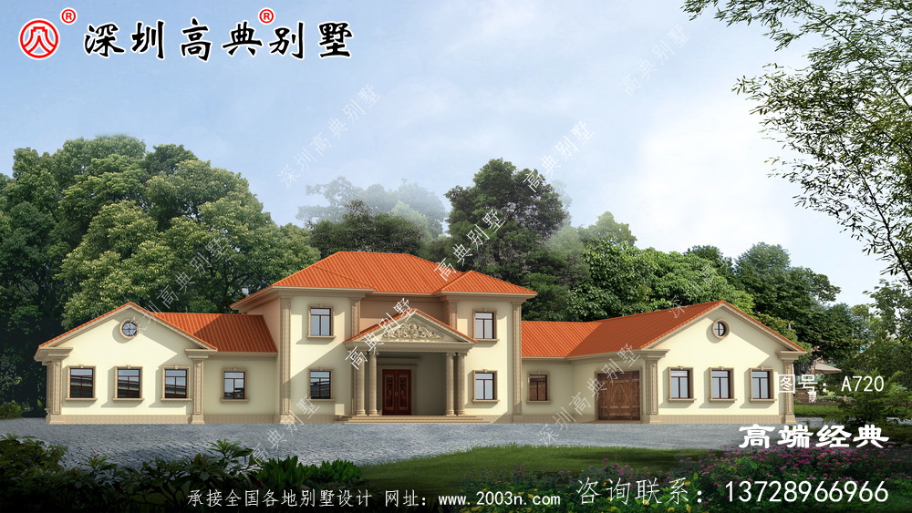 新款二层别墅图，外观简单漂亮，回乡建房就选它